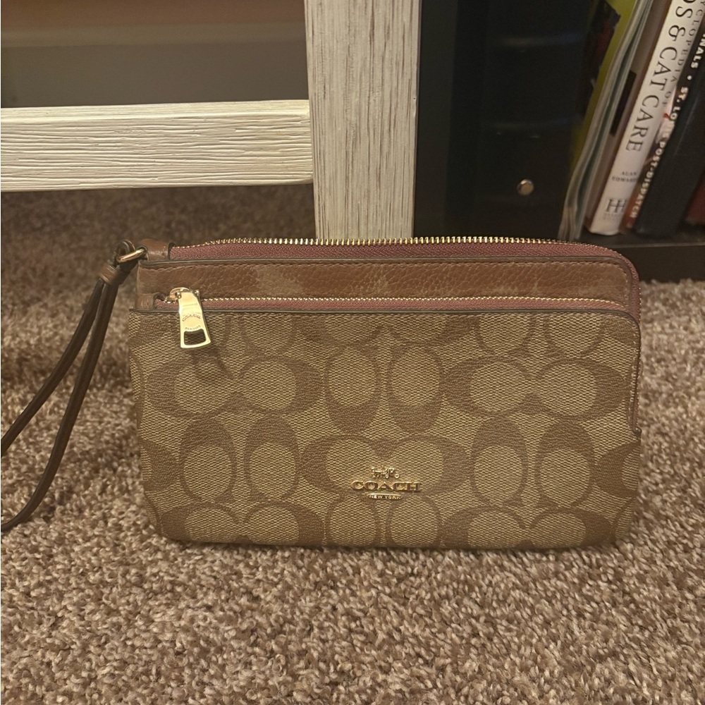 Coach Brown Wristlet